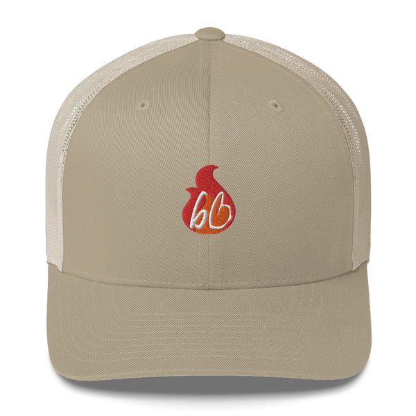 bb In A Flame Trucker Hat