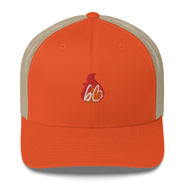 bb In A Flame Trucker Hat